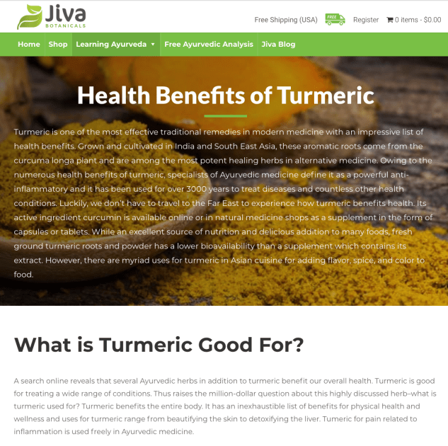 Benefits of Turmeric
