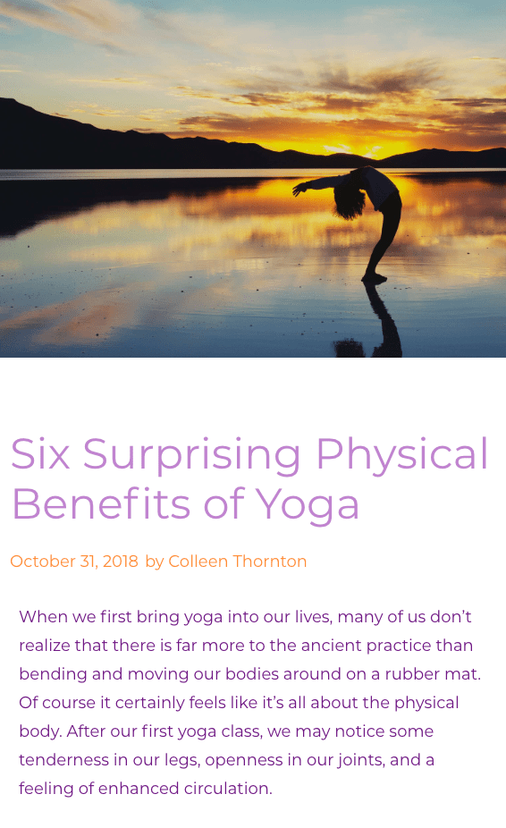 Physical benefits of yoga