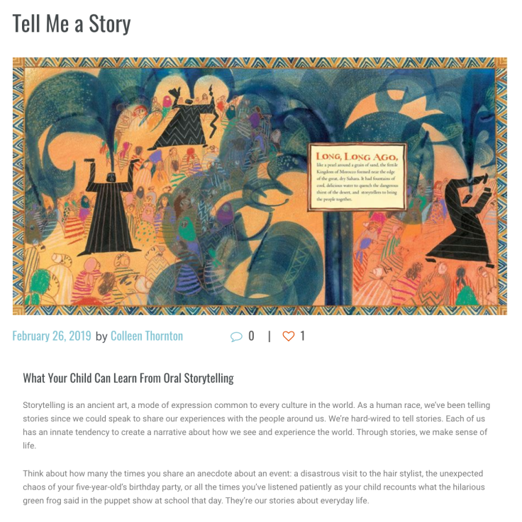 Tell me a story blog