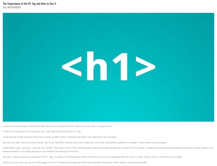 why an h1 tag is important